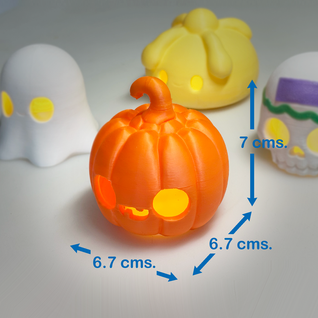 4 Lamparitas Kawaii 3D - Día de Muertos (Halloween)