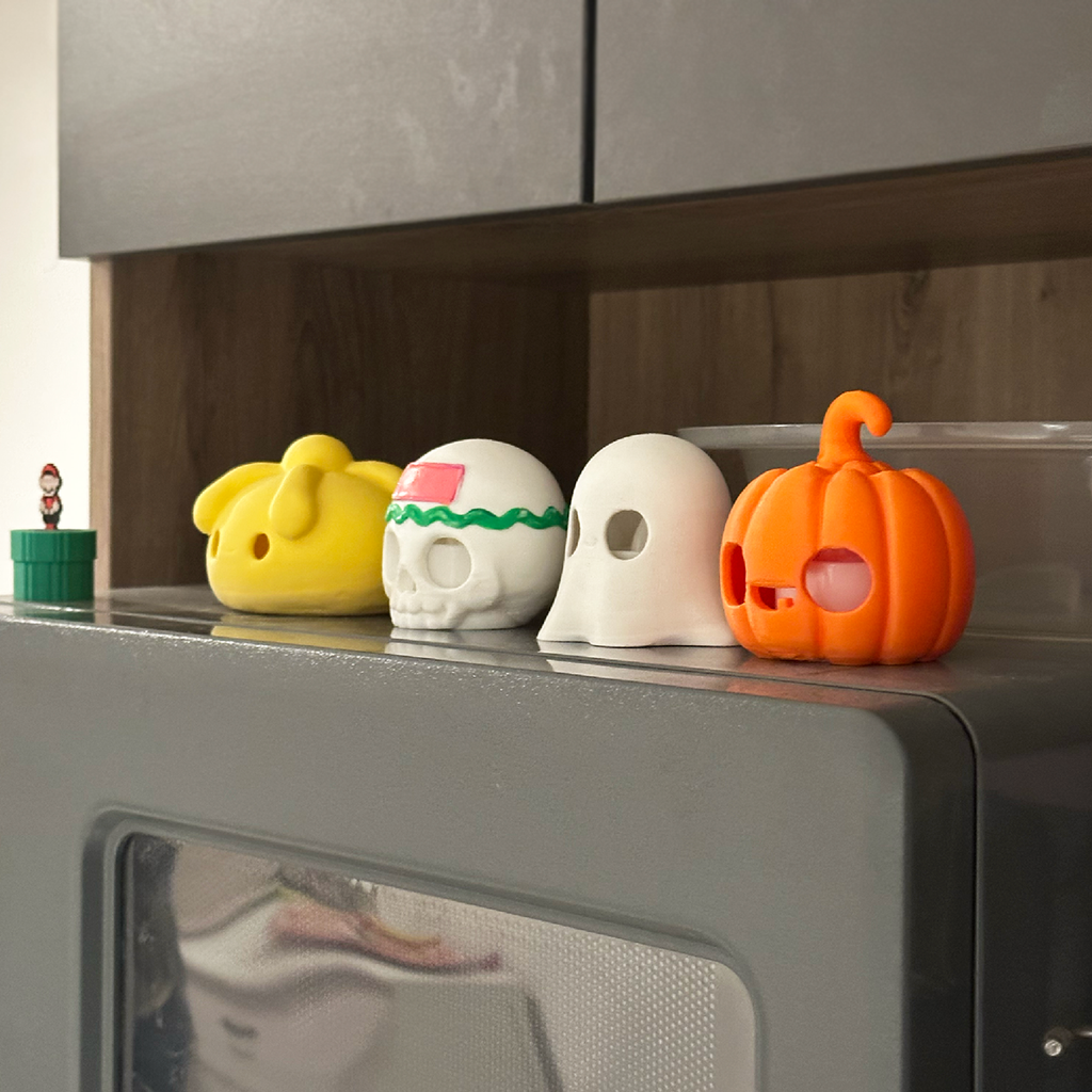 4 Lamparitas Kawaii 3D - Día de Muertos (Halloween)