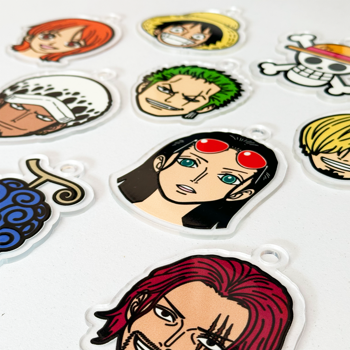 10 Pz. Adornos De Navidad Personajes One Piece (Acrílico)