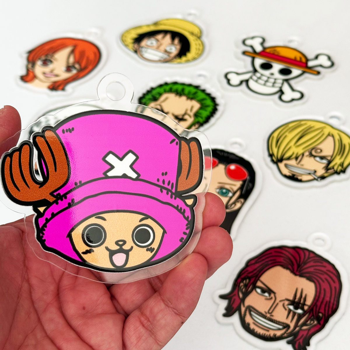 10 Pz. Adornos De Navidad Personajes One Piece (Acrílico)