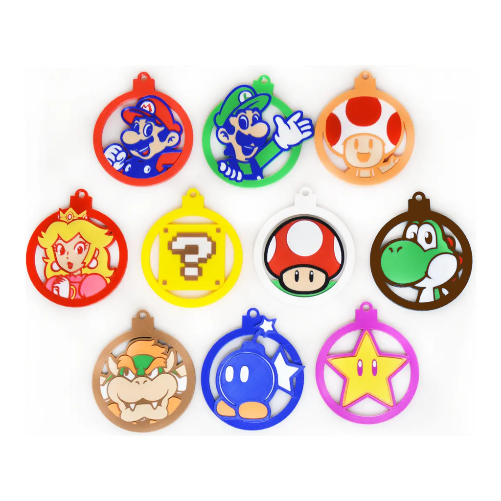 10 pz. Adornos Esferas Navideñas 3D ( Super Mario Bros ) - PACK 1