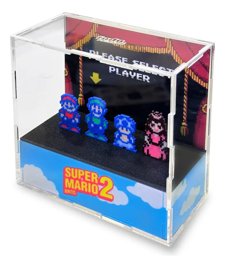 Diorama 3d Geek Gamer (Super Mario Bros 2) - Cubo Acrílico