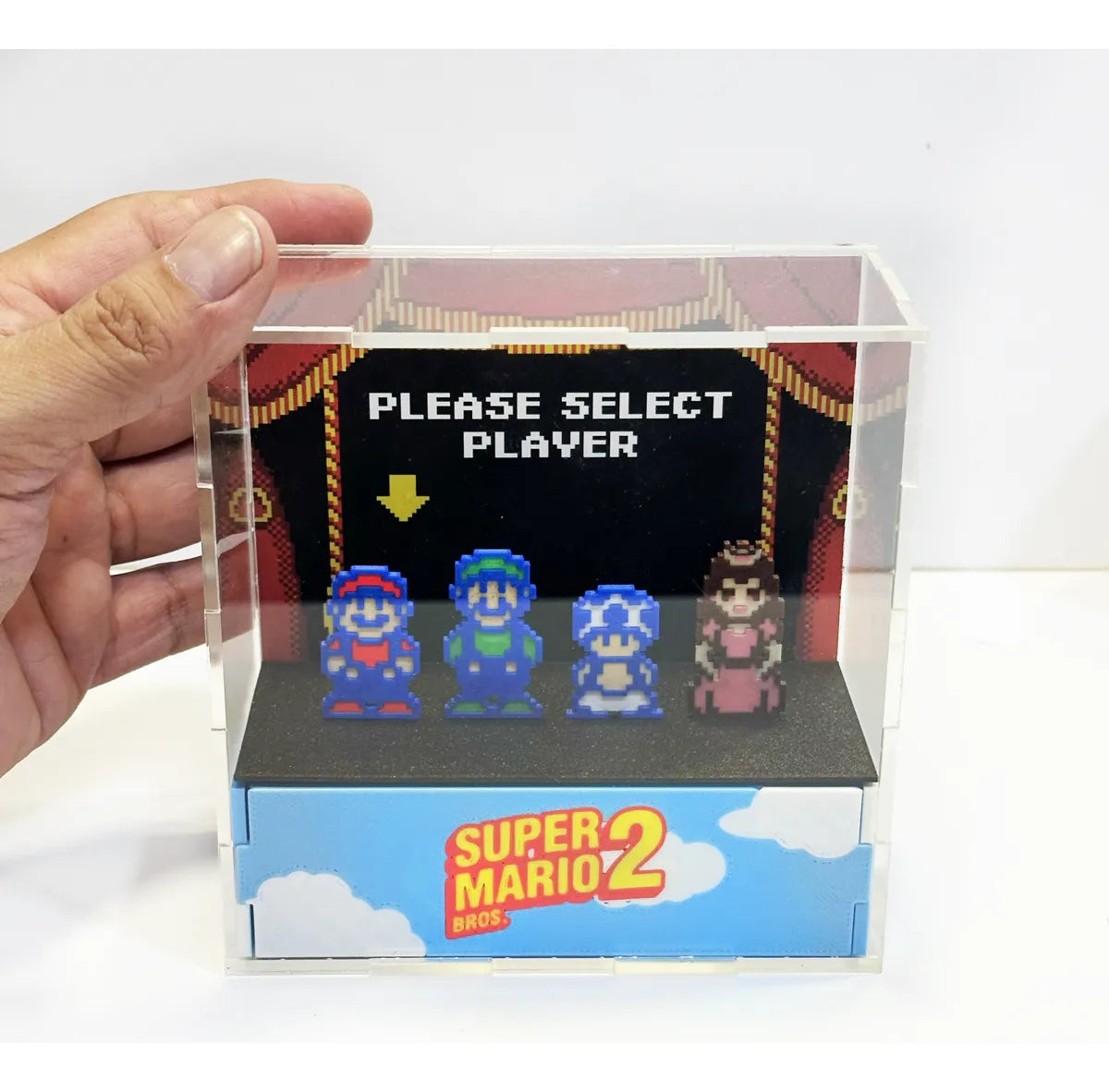 Diorama 3d Geek Gamer (Super Mario Bros 2) - Cubo Acrílico
