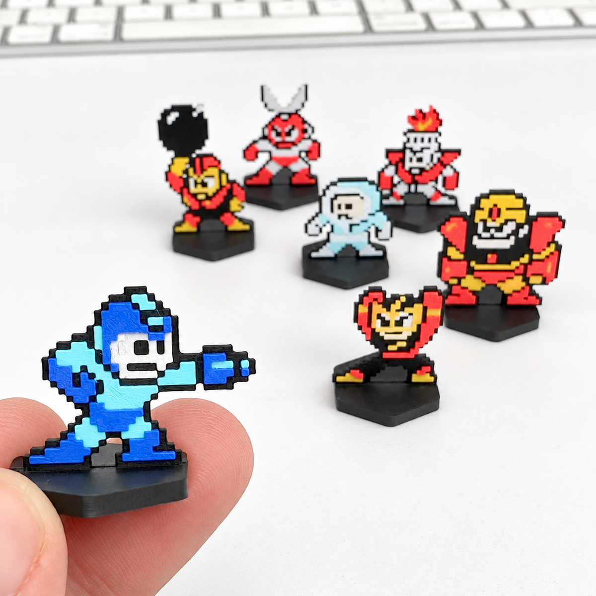 7pz. Mini Figuras 3d - Mega Man + Robot Masters Videojuegos