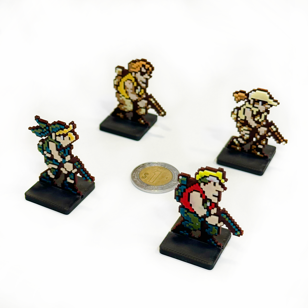 Mini Figuras 3D - 4 Personajes Metal Slug Sprites Videojuegos Arcade