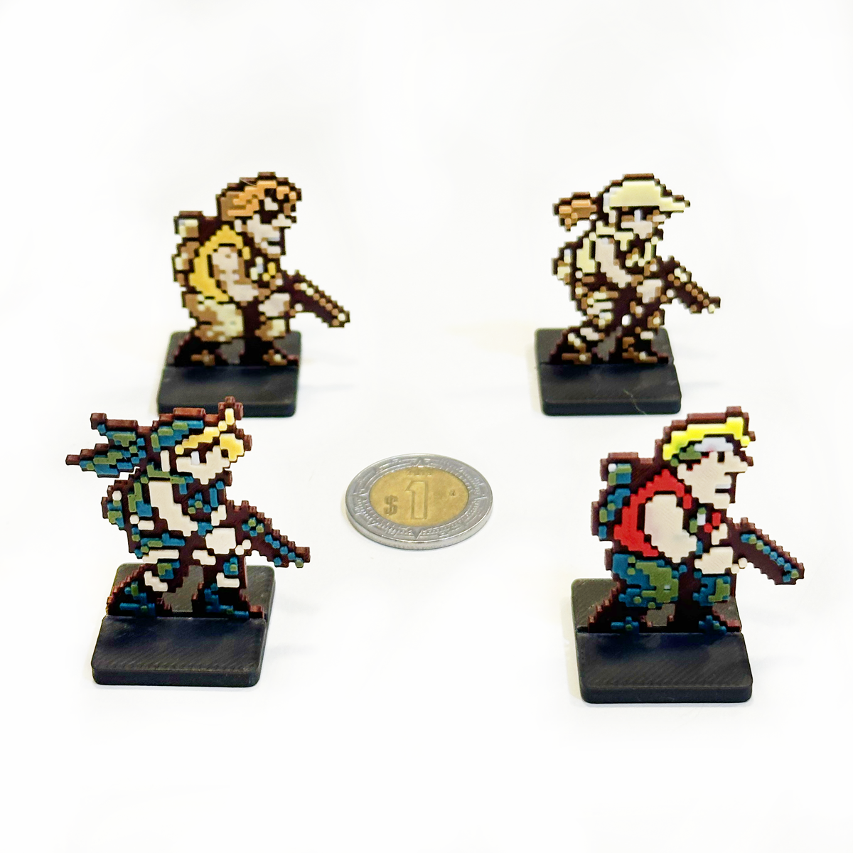 Mini Figuras 3D - 4 Personajes Metal Slug Sprites Videojuegos Arcade