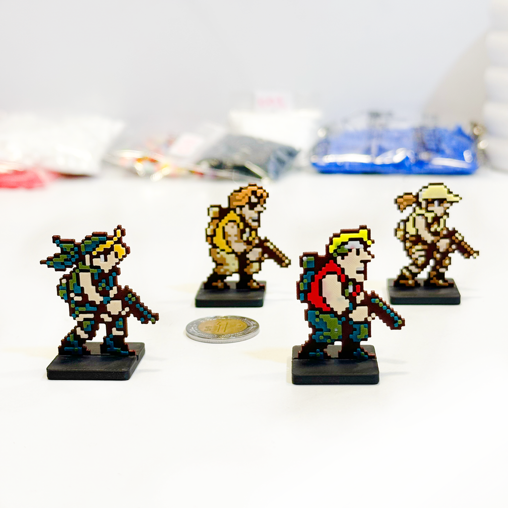 Mini Figuras 3D - 4 Personajes Metal Slug Sprites Videojuegos Arcade
