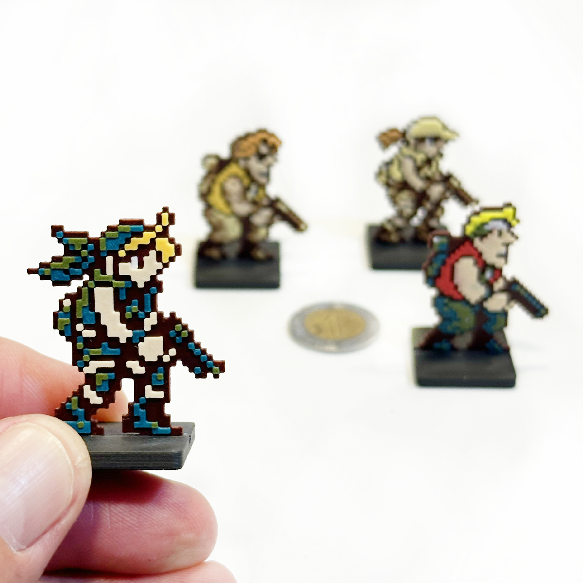Mini Figuras 3D - 4 Personajes Metal Slug Sprites Videojuegos Arcade