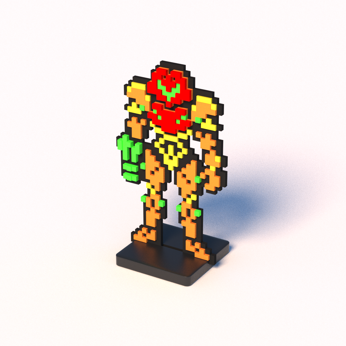 Mini Figuras 3D - Samus Aran (Metroid) Pixel Sprites Videojuegos