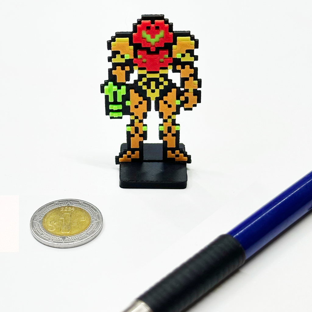 Mini Figuras 3D - Samus Aran (Metroid) Pixel Sprites Videojuegos