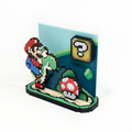 Mini Figuras 3d - Adorno Diorama Super Mario Bros - Yoshi