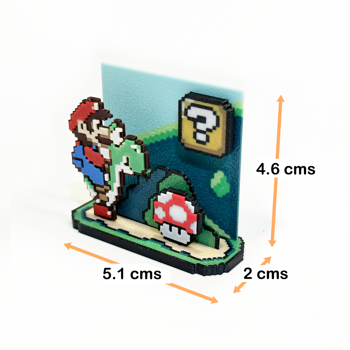Mini Figuras 3d - Adorno Diorama Super Mario Bros - Yoshi