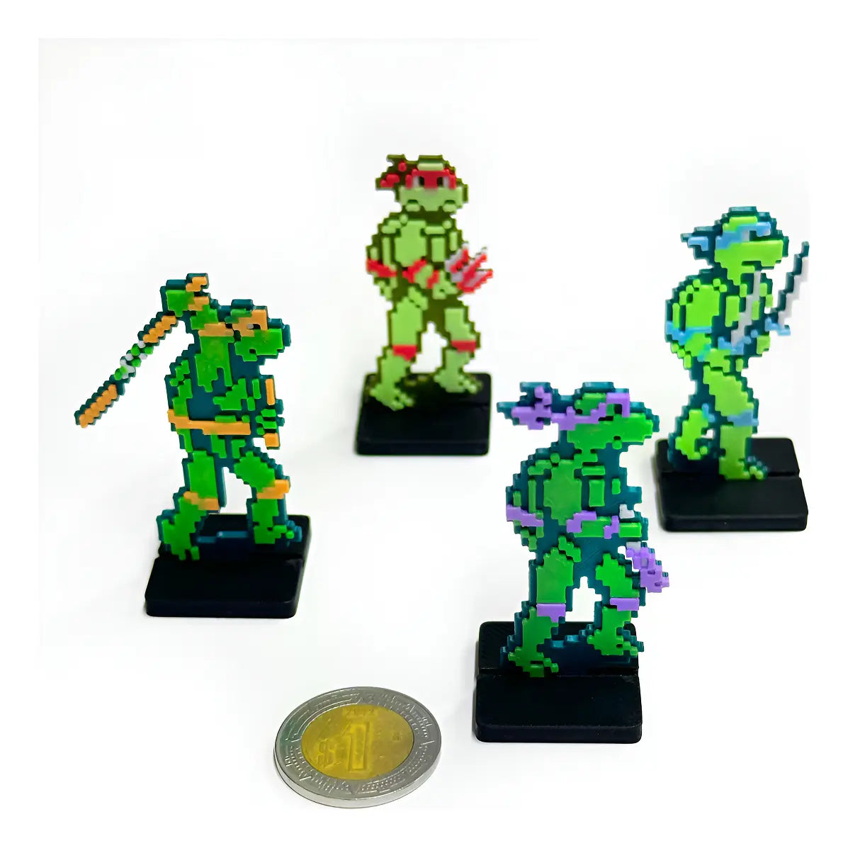 Pixel Sprites - Set 4 Mini Figuras Tortugas Ninja (TMNT)