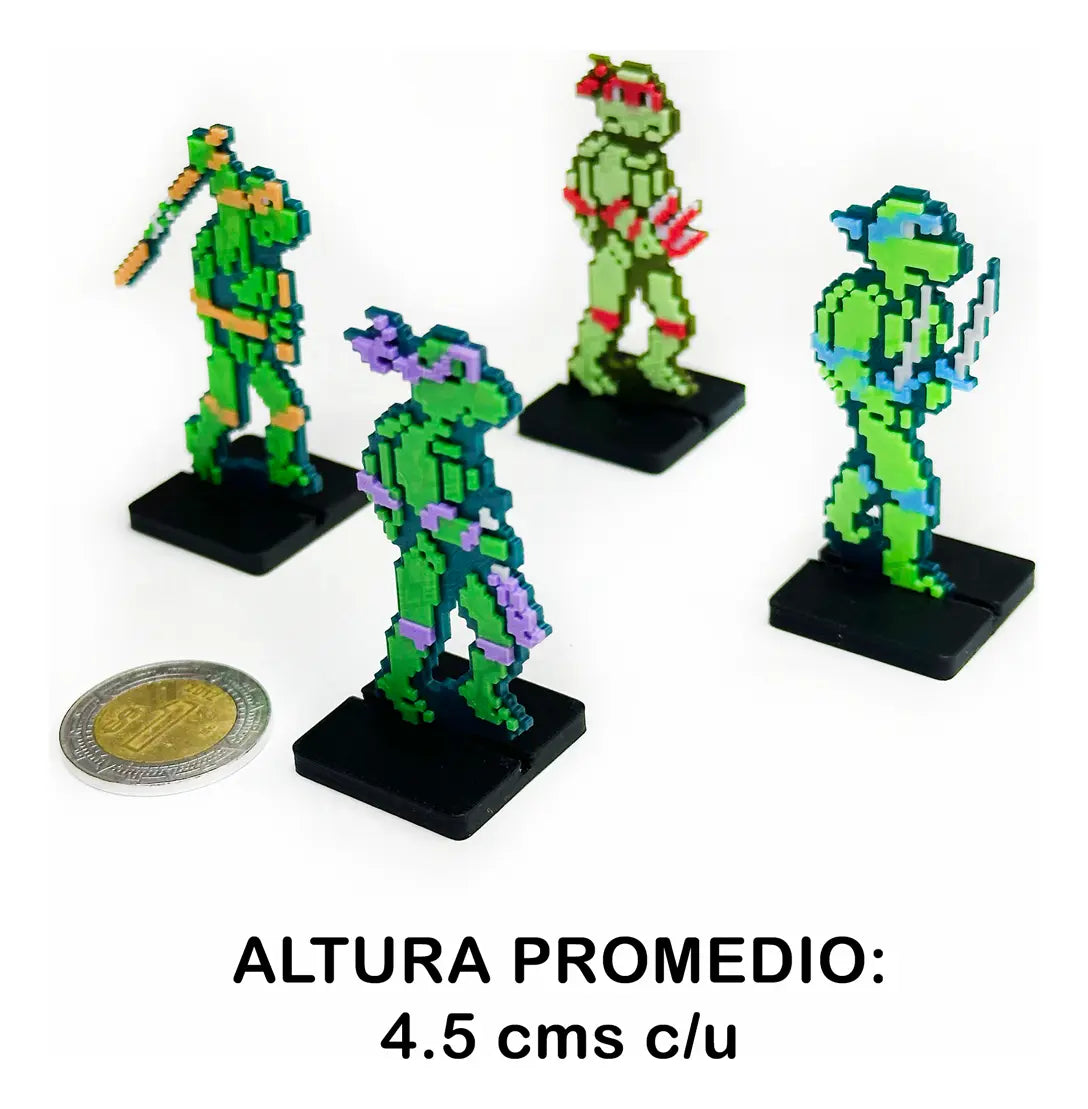 Pixel Sprites - Set 4 Mini Figuras Tortugas Ninja (TMNT)