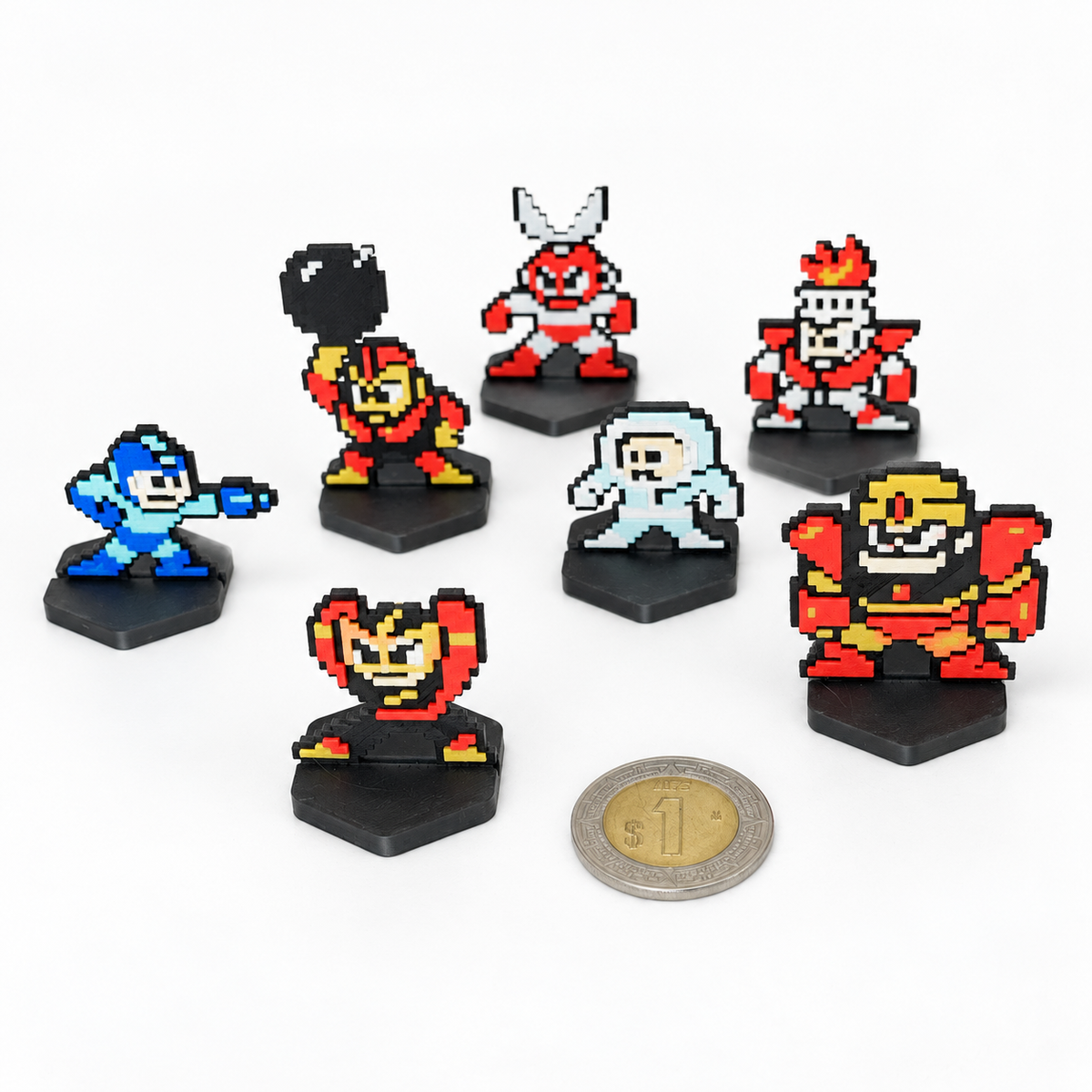 7pz. Mini Figuras 3d - Mega Man + Robot Masters Videojuegos